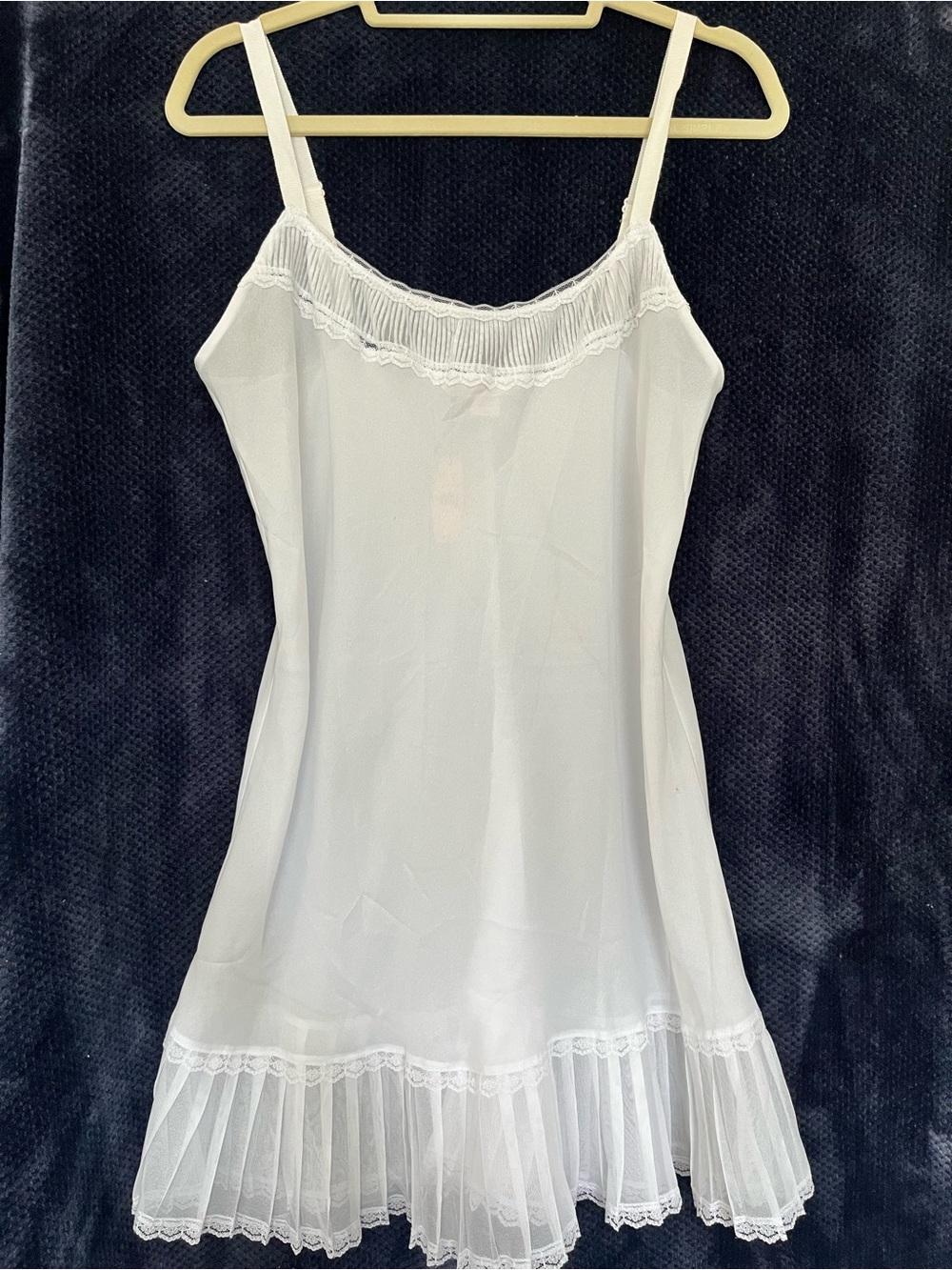 Vintage 1990 Victoria's Secret Angels White Pleated Slip Dress NWT Size Large